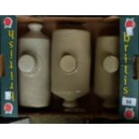 Three stoneware hot water bottles