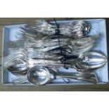 A quantity of silver plated cutlery including numerous Kings pattern examples