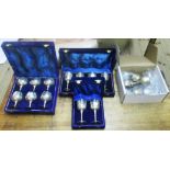Three cased sets of Indian silver plated goblets - sold with a box containing six further similar