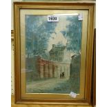 Paul Braddon: a pair of gilt framed watercolours "Haunts of Charles Dickens" - signed and