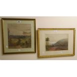 E. Baker Boulton, 1893: a watercolour depicting an extensive view of headland and coast - signed and