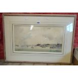 Sybil Mullen Glover: a framed watercolour entitled "Small Craft off Plymouth" - signed with