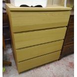 A 31 3/4" modern Ikea "Malm" chest of four long drawers - matching Lots 172 & 213