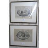 A pair of Hogarth framed maritime prints depicting naval engagements