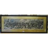 An antique ebonised framed and gilt slipped monochrome engraving print, depicting The Death of