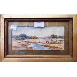 A pair of small gilt framed watercolours, named views near Starcross "The Warren" and "Pathfields"