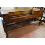 A 5' 8" early 19th Century mahogany and ebony strung flat piano carcass by Muzio Clementi & Co.,