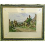 Edwin Viner Hoylake: a framed watercolour, depicting a view at Fullbrook, Oxfordshire - 10 " X 14