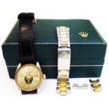 A steel and gold cased Rolex "Date" gentleman's wristwatch Ref: 15053 with polychrome printed United