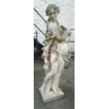 A 3' 11" precast garden statue of Demeter holding a wheat sheaf and a sickle