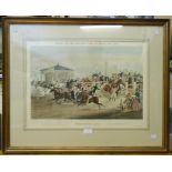A gilt framed 19th Century coloured print after James Pollard depicting a picture of Kennington