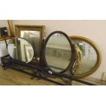 Two dressing table mirrors - sold with five wall mirrors of varying design - various condition