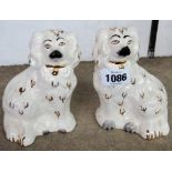 A pair of 5½" Beswick Staffordshire style spaniels 1378-6 - one with original label