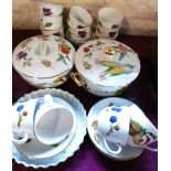 A quantity of Royal Worcester Evesham pattern china including two tureens, cups and saucers,