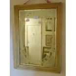 A 20½" X 14¼" reeded painted wood framed antique advertising mirror - for "The Y & N Original Corset