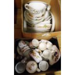 Two boxes containing a large quantity of Royal Worcester Evesham pattern tea and dinner ware