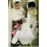 A collection of vintage dolls including Armand Marseille 370 D.E.P. with bisque head, sleeping