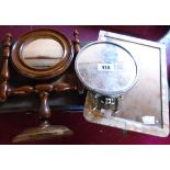 A Victorian mahogany framed swing dressing table mirror - sold with another dressing mirror