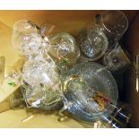 A box containing a quantity of glassware including bowls, sundae dishes, etc.