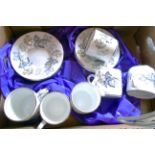 A set of six Coalport Camelot pattern coffee cans and saucers