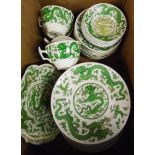 A quantity of Coalport Green Dragon pattern tea and dinner ware - some faded