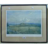 †Lionel Edwards: a framed colour print of the Linlithgow and Stirlingshire Hunt - signed and