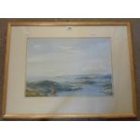 Bernard Eyre Walker: a gilt framed watercolour, depicting a view of Loch Ardvar and Eddrachillis bay