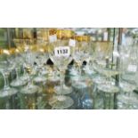 A quantity of wine glasses with gilt decoration - various styles