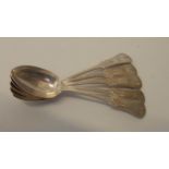 Five matching silver bright cut style teaspoons - Glasgow 1881