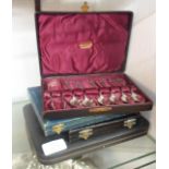 Four cased sets of silver plated cutlery