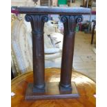 A 15¼" high mahogany stand with twin Ionic column supports, set on plinth base - adapted