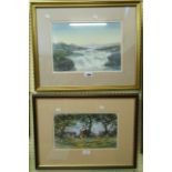 Max Rouse: a collection of five framed and signed watercolours of views in and around Belstone,