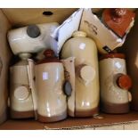 Six assorted stoneware hot water bottles