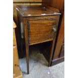 A 19th Century mahogany bedside pot cupboard, set on square legs