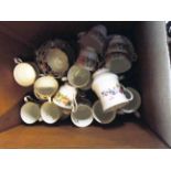 A box containing twelve Paragon Country Lane pattern coffee cups and saucers, eight Hemsley coffee