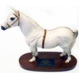 A bisque Beswick Connoisseur Model Welsh Mountain pony set on a plinth - Champion, Gredington Simwnt