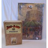 A 1930's Chad Valley GWR wooden jigsaw No. 023 "Windsor Castle (Knights)", complete and boxed