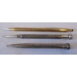 A 1940's rolled gold propelling pencil - sold with a marked Sterling silver with Negretti & Zambra