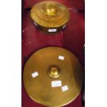 An Indonesian bronze gamelan gong with engraved star decoration - sold with another