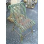 A French (Arras) painted wrought iron garden/bistro chair