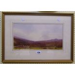 Brian John Lombard Palmer: a gilt framed watercolour depicting a view of the Meavy Valley,