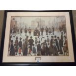 †L. S. Lowry: a framed print, entitled "The Prayer Meeting"