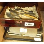 A quantity of cased and boxed cutlery including fish knives and forks, grapefruit spoons, butter