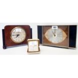 A walnut cased Ingram mantel timepiece with eight day movement - sold with a 1960's Metamec