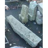 A 4' 3" shaped granite lintel - sold with two shaped quoin stones