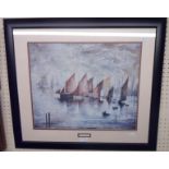 †L. S. Lowry: a framed print, entitled "Sailing Boats"