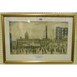 †L. S. Lowry: a framed coloured print on semi-gloss paper, entitled "Outside the Mill"