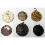 Six 1902 coronation medallions including Metropolitan Borough of Hammersmith