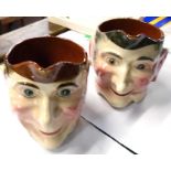 A pair of Royal Torquay Pottery character jugs of Peter Gurney and 'Arry 'Awke from Widecombe Fair