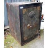 A 30" S. Withers & Co. safe with remains of painted finish, cast name plate and fist and bar